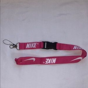 New Nike Pink and White Lanyard ID Badge Keychain